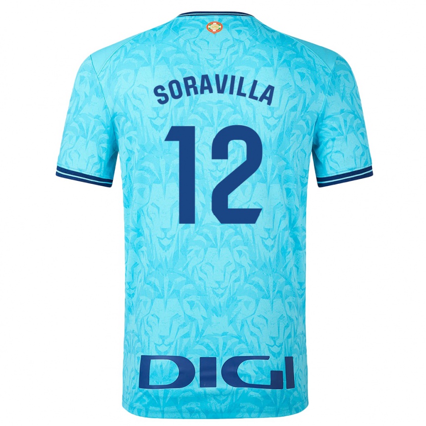 Men Football Ander Soravilla #12 Sky Blue Away Jersey 2023/24 T-Shirt Canada