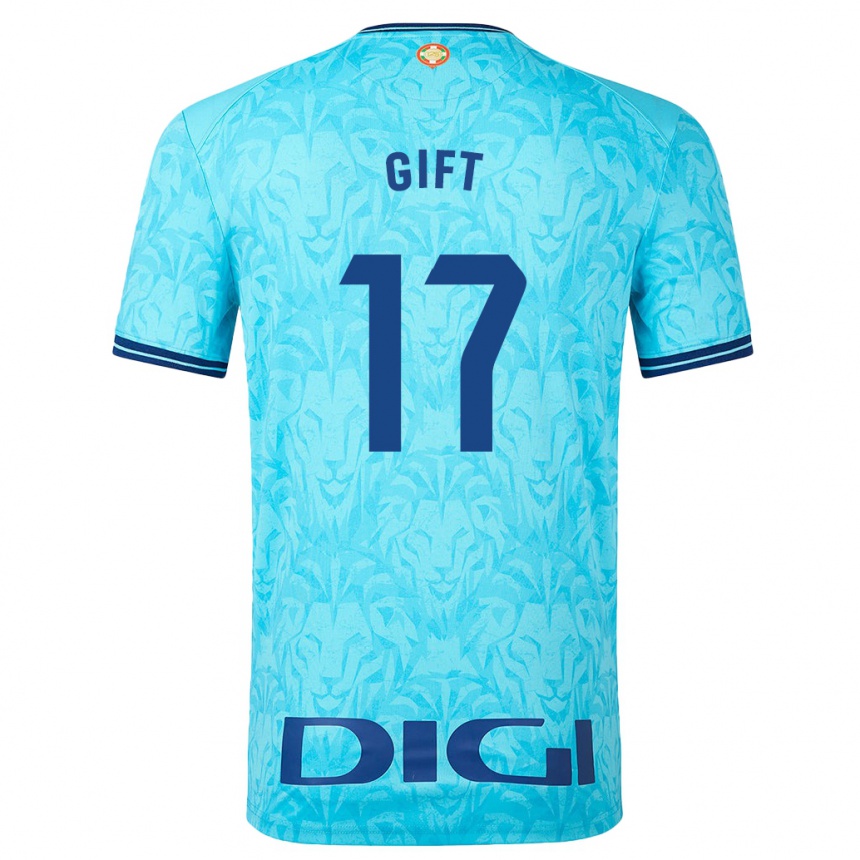 Men Football Elijah Gift #17 Sky Blue Away Jersey 2023/24 T-Shirt Canada