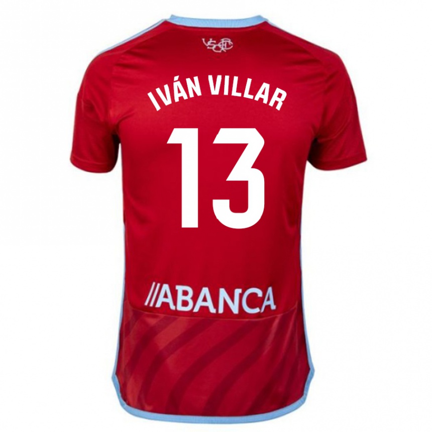 Men Football Iván Villar #13 Red Away Jersey 2023/24 T-Shirt Canada