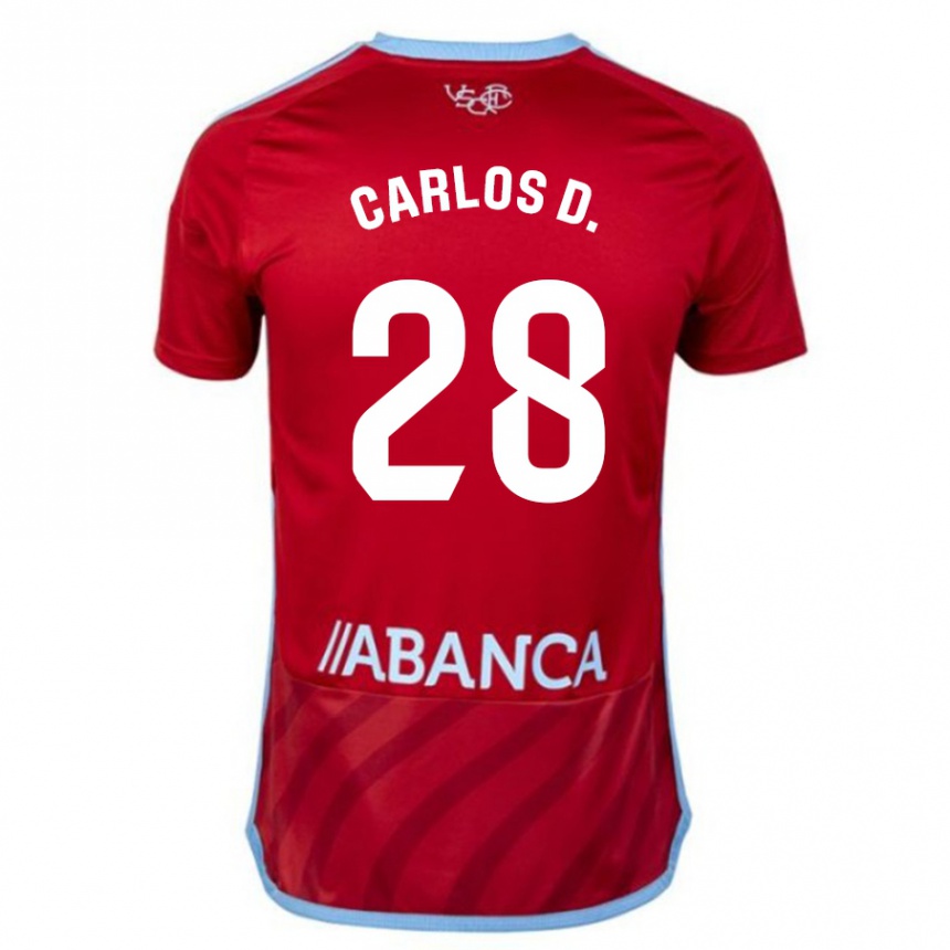 Men Football Carlos Domínguez #28 Red Away Jersey 2023/24 T-Shirt Canada