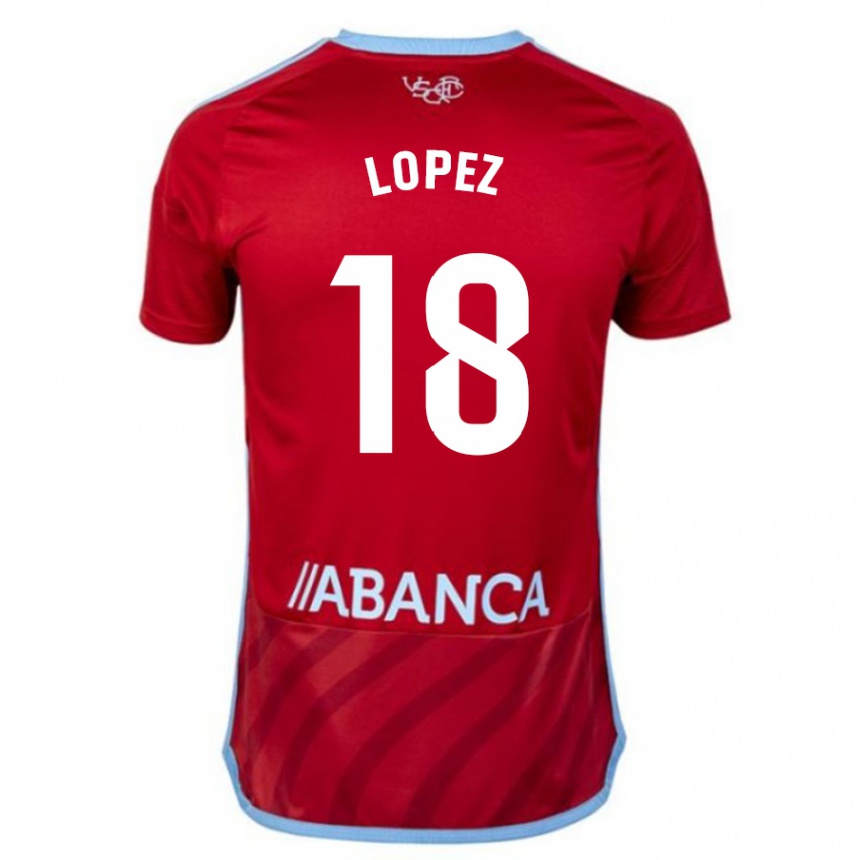 Men Football Joel López #18 Red Away Jersey 2023/24 T-Shirt Canada