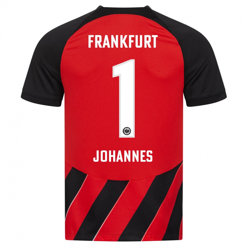 Women Football Stina Johannes #1 Red Black Home Jersey 2023/24 T-Shirt Canada