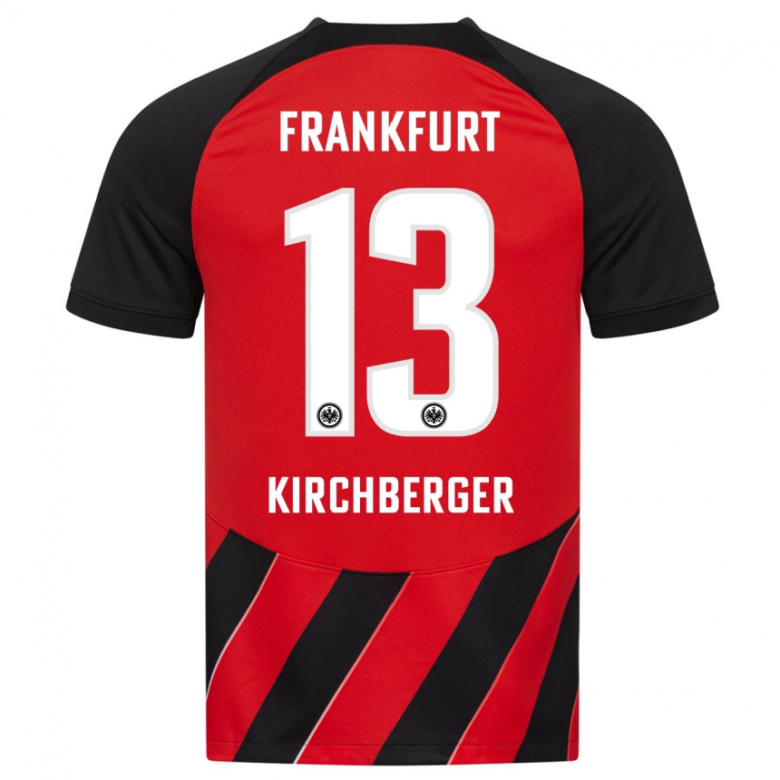 Women Football Virginia Kirchberger #13 Red Black Home Jersey 2023/24 T-Shirt Canada