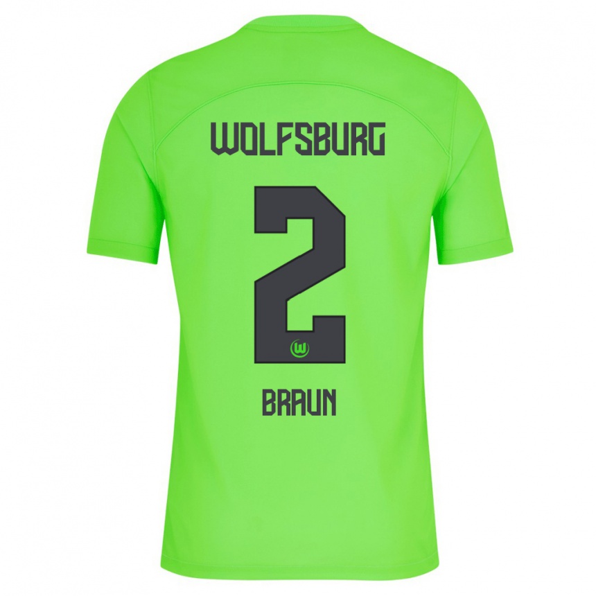 Women Football Manuel Braun #2 Green Home Jersey 2023/24 T-Shirt Canada