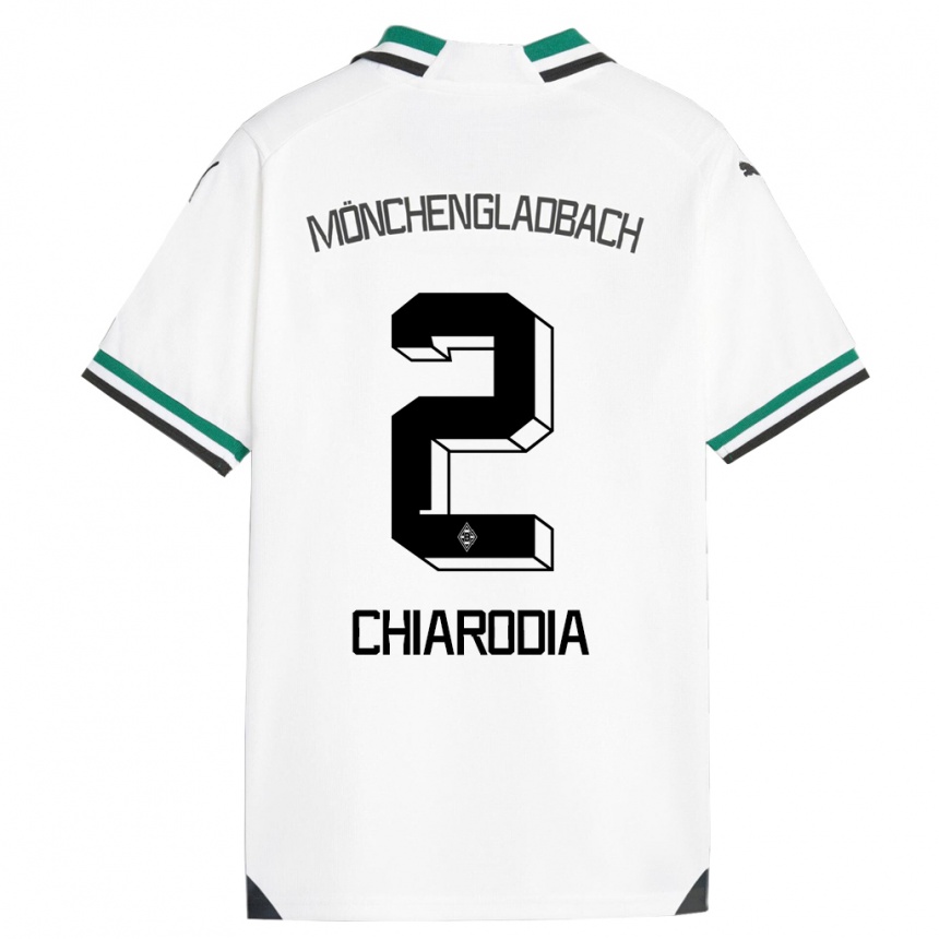 Women Football Fabio Chiarodia #2 White Green Home Jersey 2023/24 T-Shirt Canada