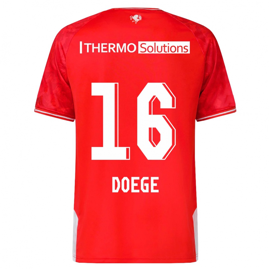 Women Football Leonie Doege #16 Red Home Jersey 2023/24 T-Shirt Canada