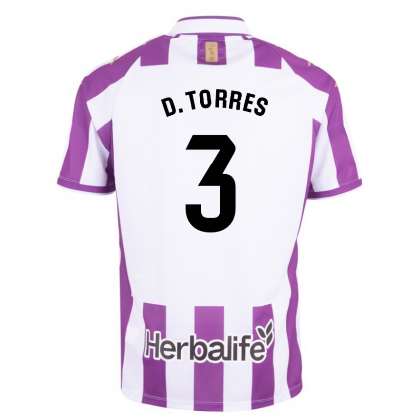 Women Football David Torres #3 Purple Home Jersey 2023/24 T-Shirt Canada