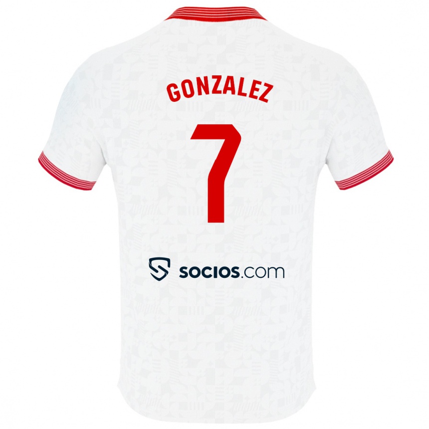 Femme Football Maillot Juan González #7 Blanc Tenues Domicile 2023/24 Canada