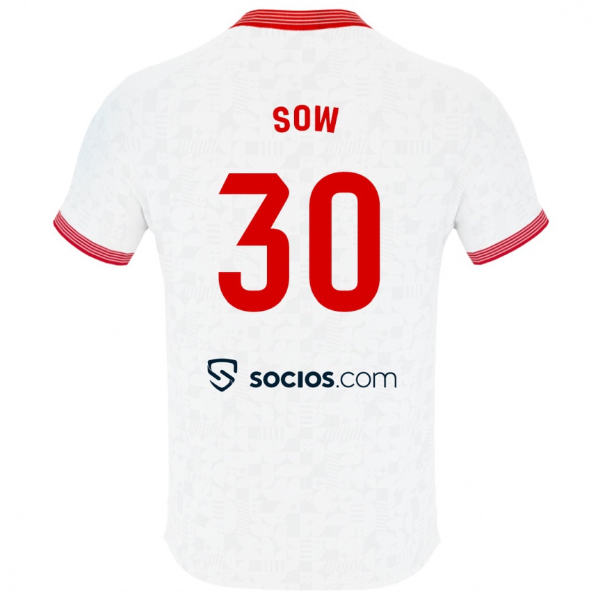 Women Football Ibrahima Sow #30 White Home Jersey 2023/24 T-Shirt Canada