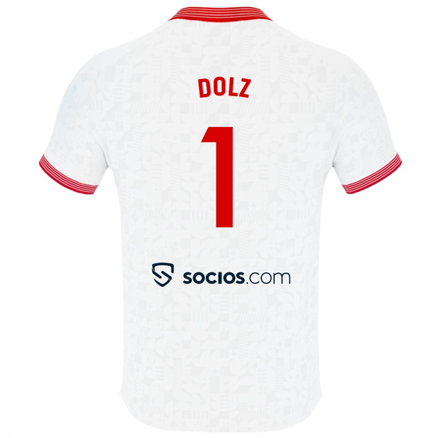 Women Football Marc Dolz #1 White Home Jersey 2023/24 T-Shirt Canada