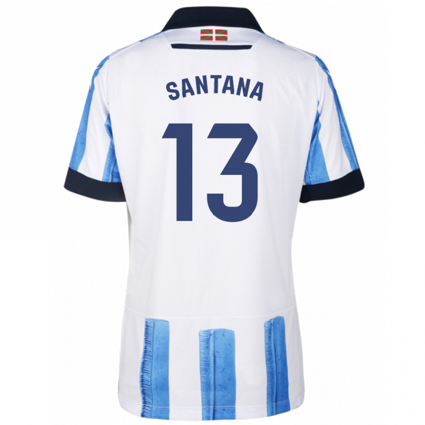 Women Football Olatz Santana #13 Blue White Home Jersey 2023/24 T-Shirt Canada