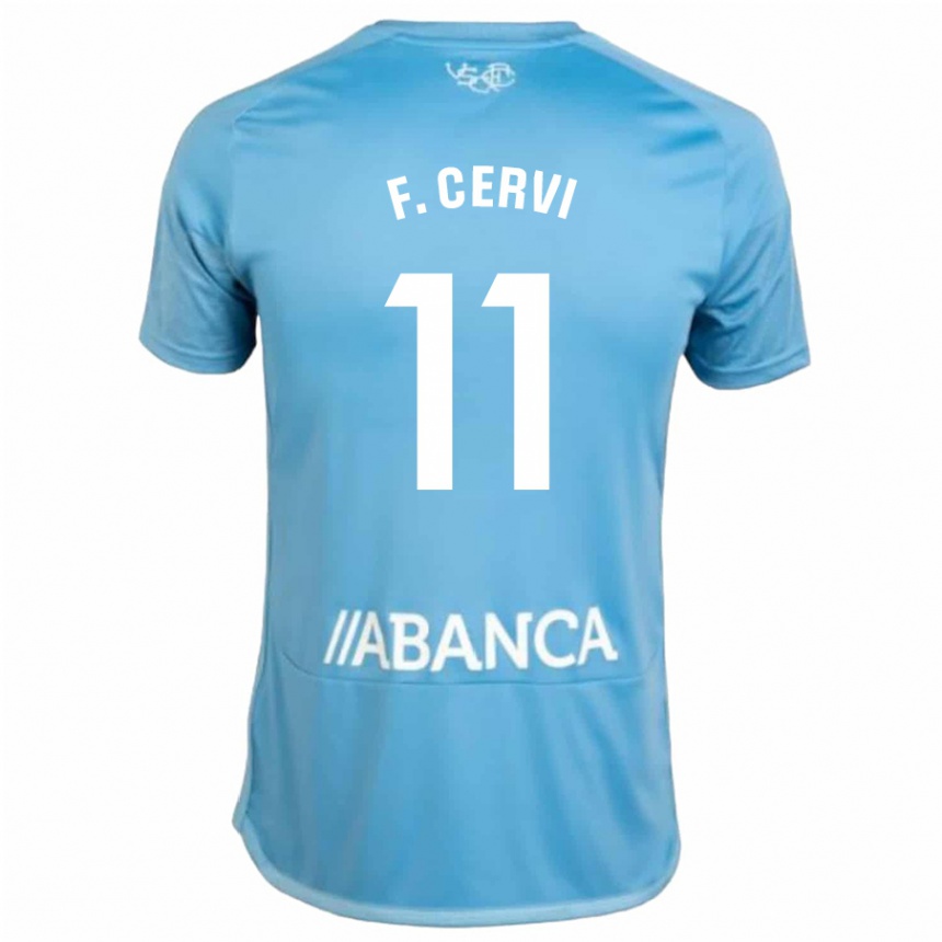 Women Football Franco Cervi #11 Blue Home Jersey 2023/24 T-Shirt Canada