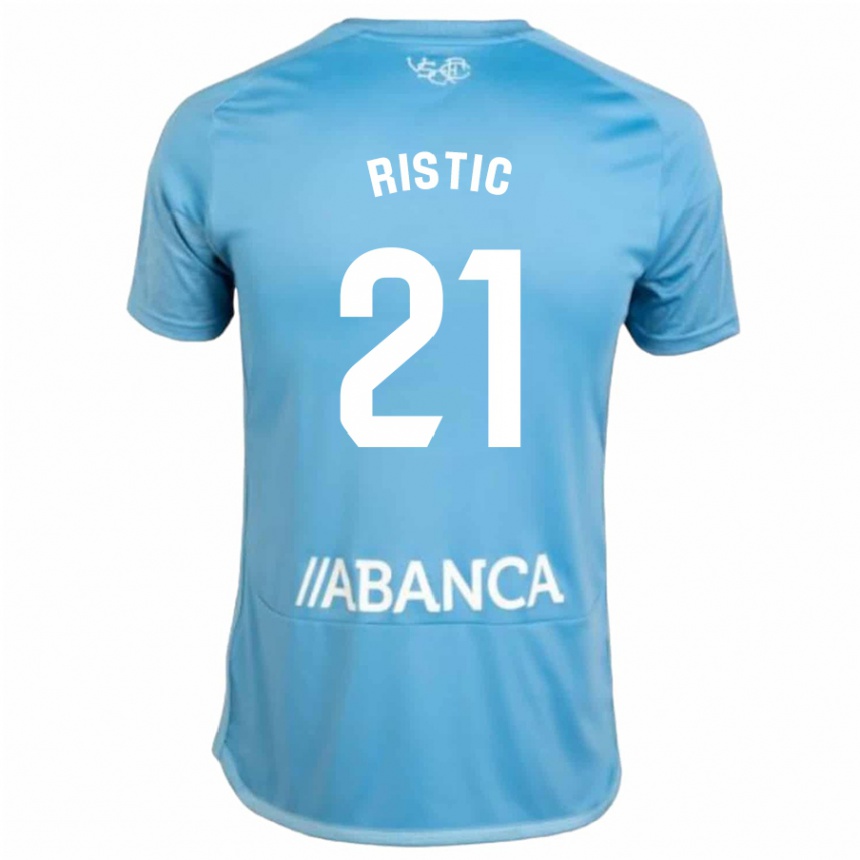 Women Football Mihailo Ristic #21 Blue Home Jersey 2023/24 T-Shirt Canada