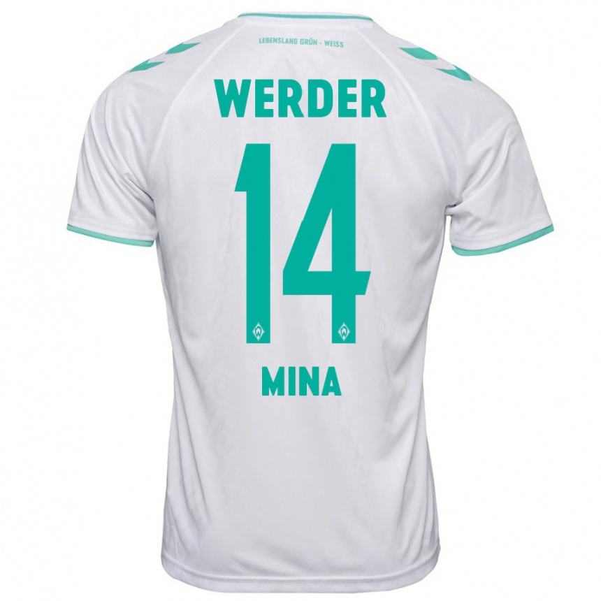 Femme Football Maillot Johan Mina #14 Blanc Tenues Extérieur 2023/24 Canada