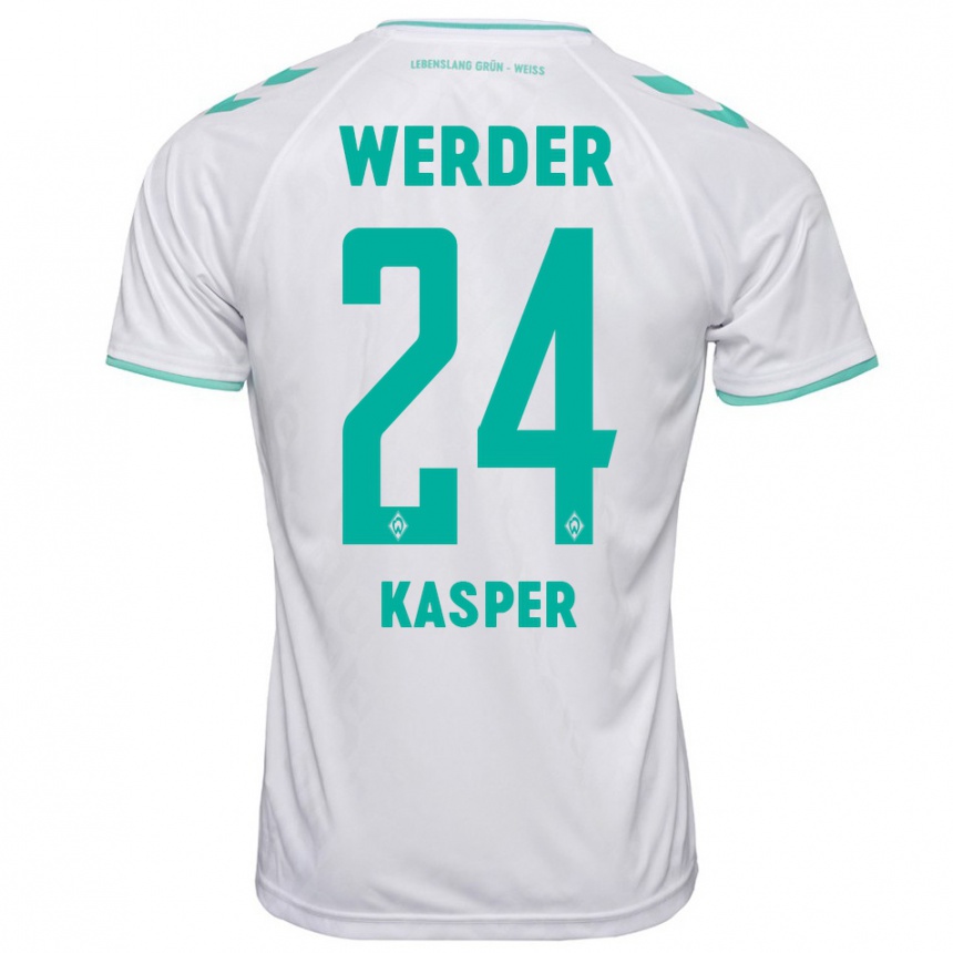 Femme Football Maillot Dominik Kasper #24 Blanc Tenues Extérieur 2023/24 Canada