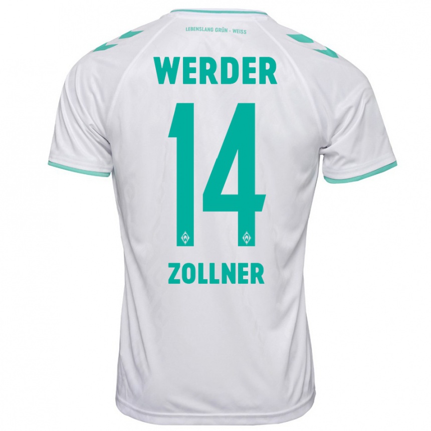 Women Football Adrian Zollner #14 White Away Jersey 2023/24 T-Shirt Canada