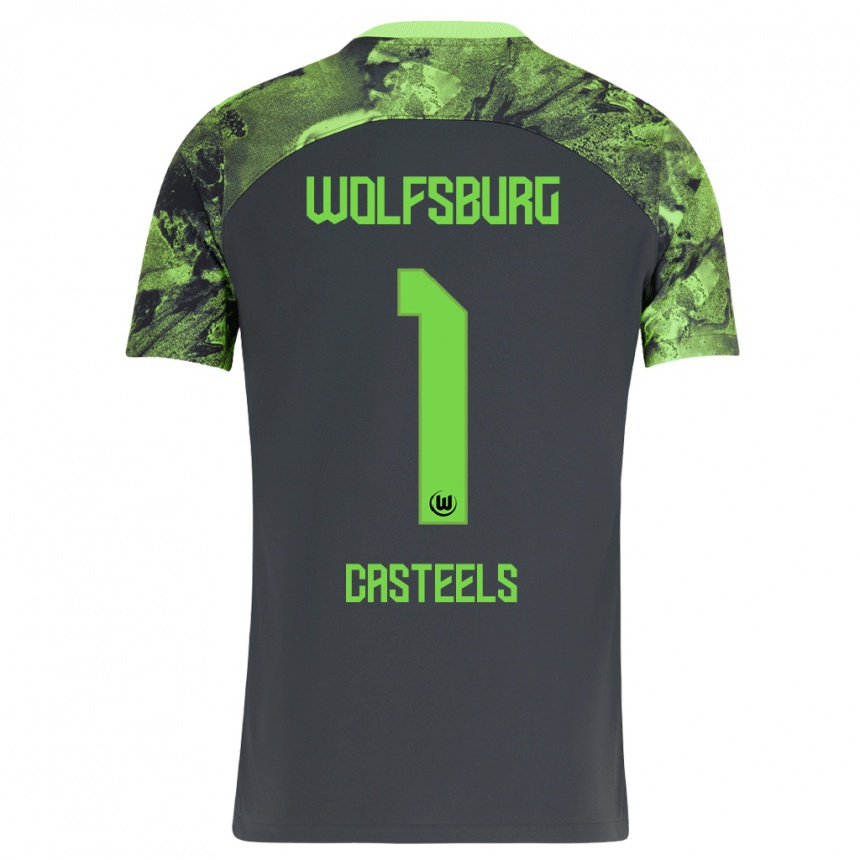 Women Football Koen Casteels #1 Dark Grey Away Jersey 2023/24 T-Shirt Canada