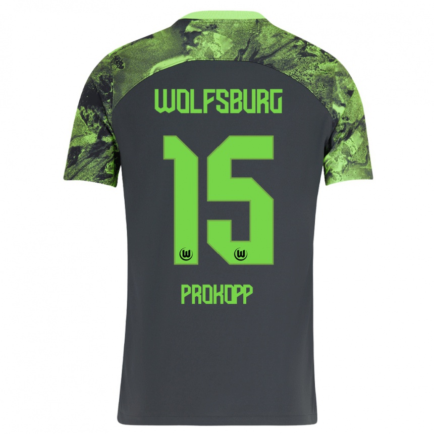 Femme Football Maillot Oskar Prokopp #15 Gris Foncé Tenues Extérieur 2023/24 Canada