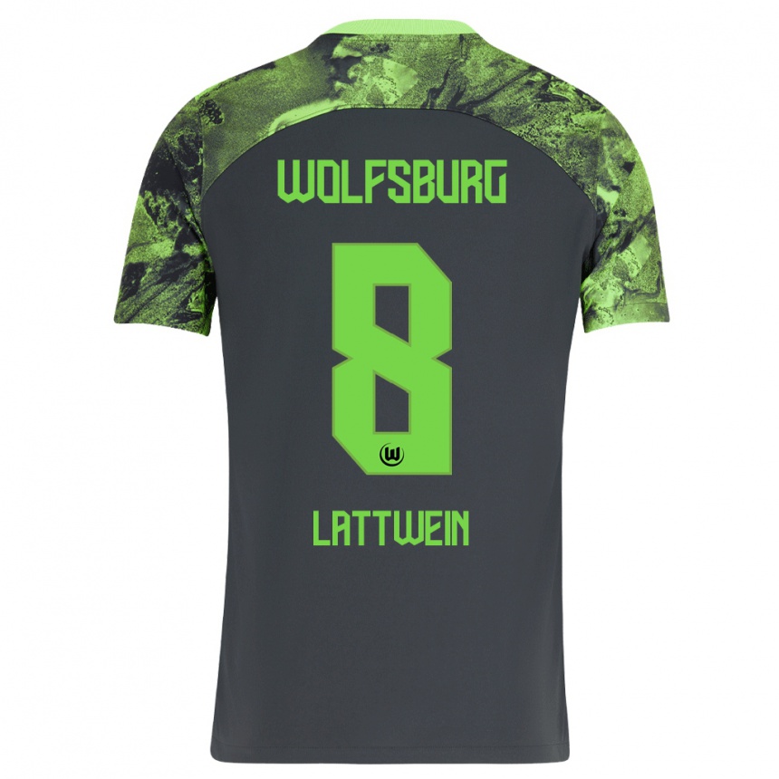 Femme Football Maillot Lena Lattwein #8 Gris Foncé Tenues Extérieur 2023/24 Canada