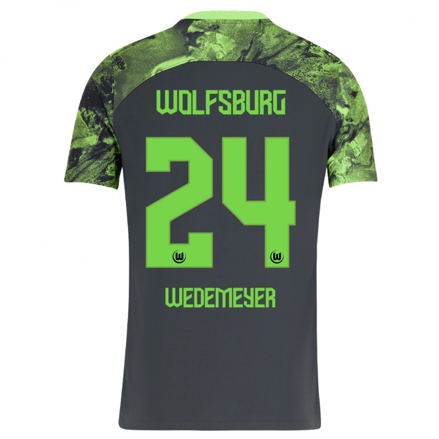 Femme Football Maillot Joelle Wedemeyer #24 Gris Foncé Tenues Extérieur 2023/24 Canada