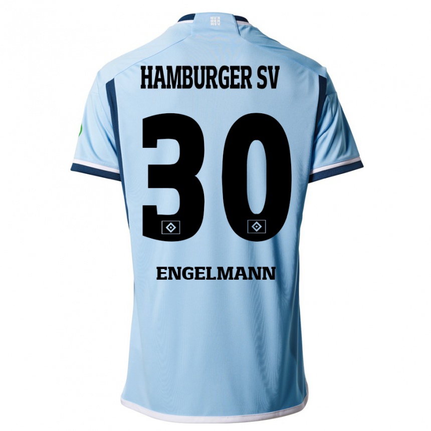 Women Football Timon Engelmann #30 Blue Away Jersey 2023/24 T-Shirt Canada