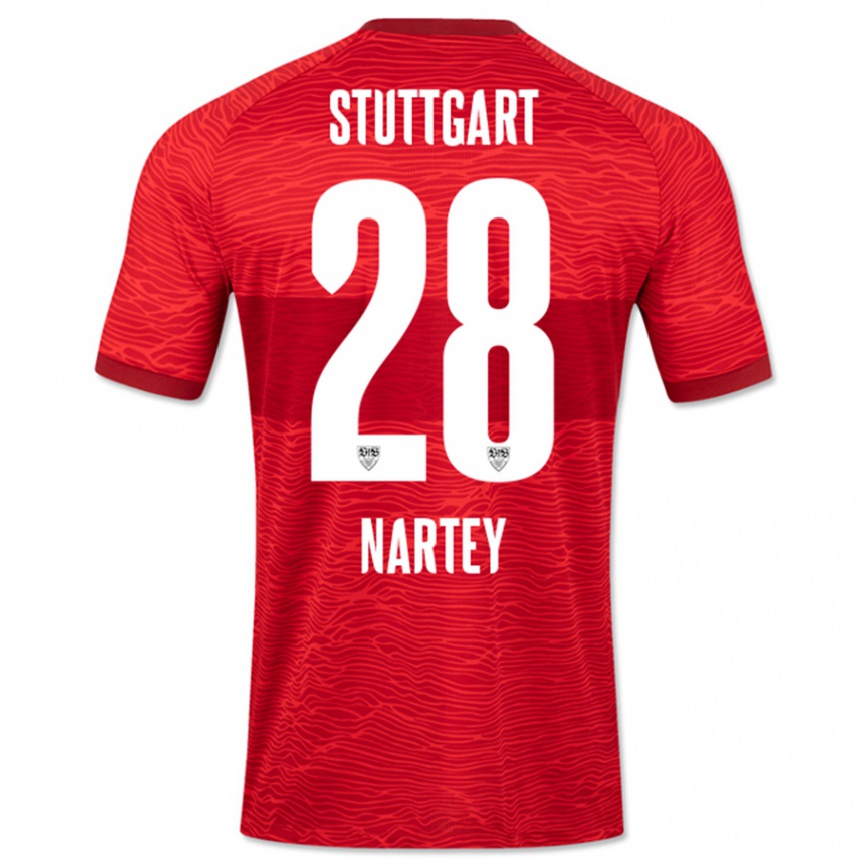 Women Football Nikolas Nartey #28 Red Away Jersey 2023/24 T-Shirt Canada