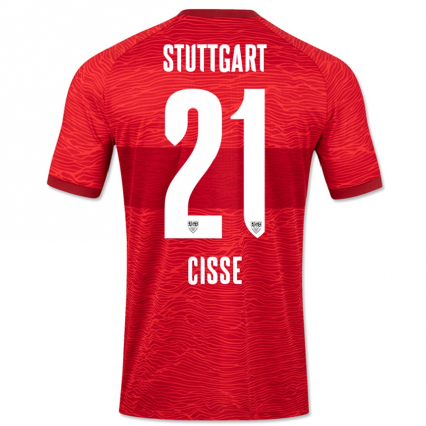 Women Football Moussa Cissé #21 Red Away Jersey 2023/24 T-Shirt Canada