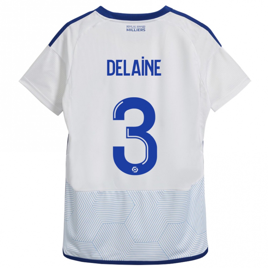 Women Football Thomas Delaine #3 White Away Jersey 2023/24 T-Shirt Canada