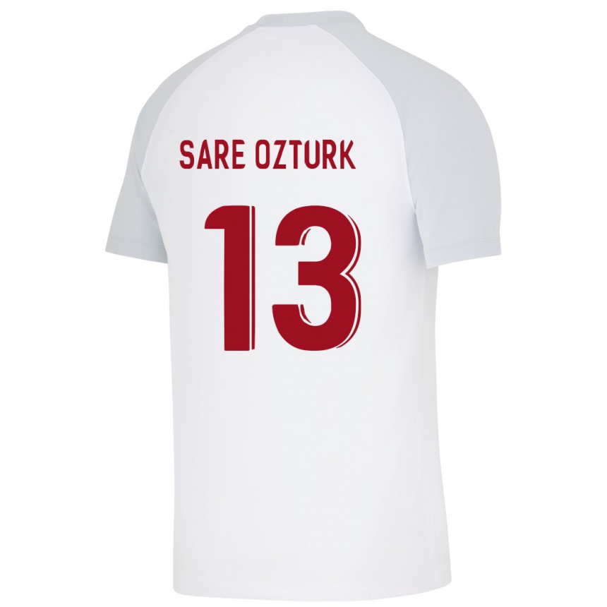 Women Football Fatma Sare Öztürk #13 White Away Jersey 2023/24 T-Shirt Canada