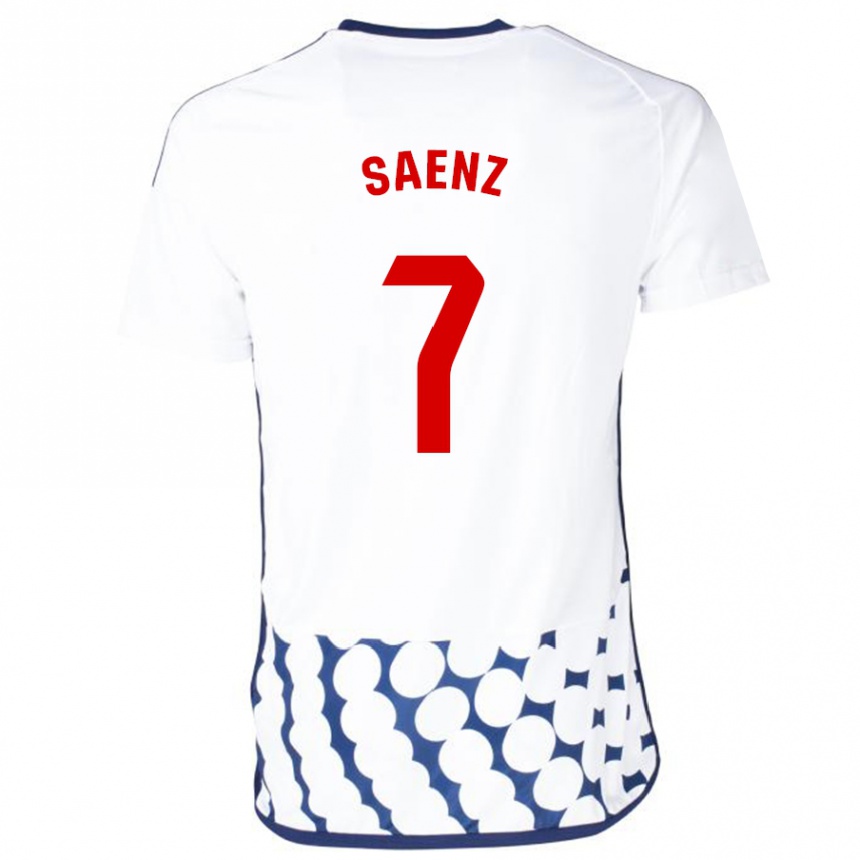 Women Football Raúl Sáenz #7 White Away Jersey 2023/24 T-Shirt Canada