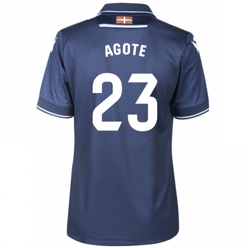 Women Football Unax Agote #23 Navy Away Jersey 2023/24 T-Shirt Canada