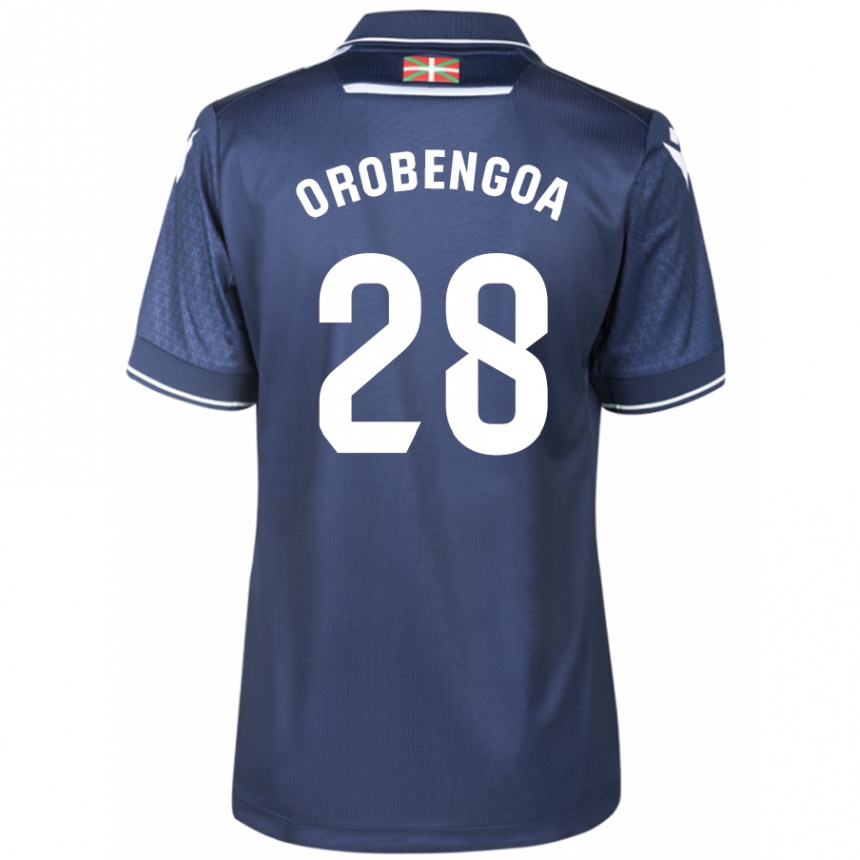 Women Football Ekain Orobengoa #28 Navy Away Jersey 2023/24 T-Shirt Canada