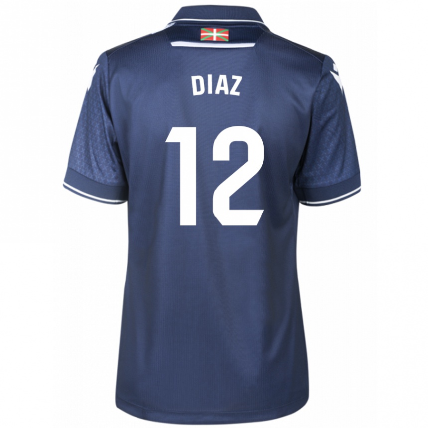 Women Football Ekain Díaz #12 Navy Away Jersey 2023/24 T-Shirt Canada