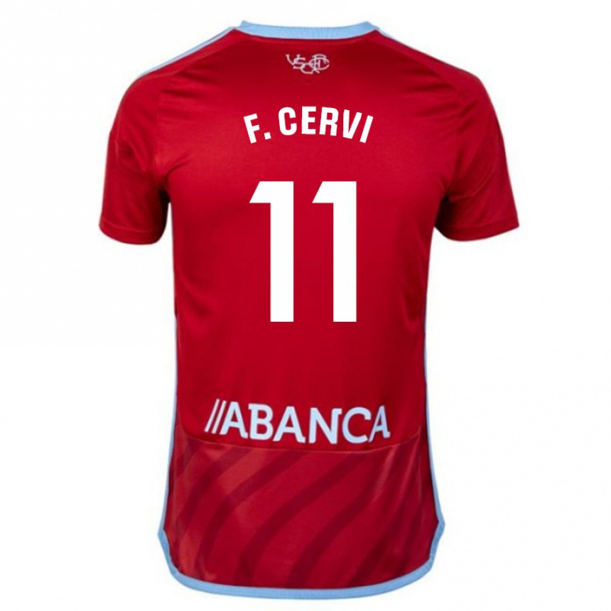 Women Football Franco Cervi #11 Red Away Jersey 2023/24 T-Shirt Canada