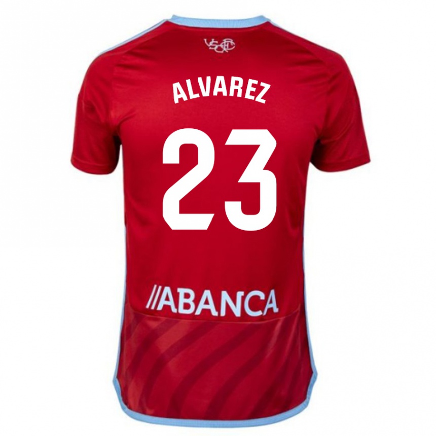 Women Football Hugo Álvarez #23 Red Away Jersey 2023/24 T-Shirt Canada