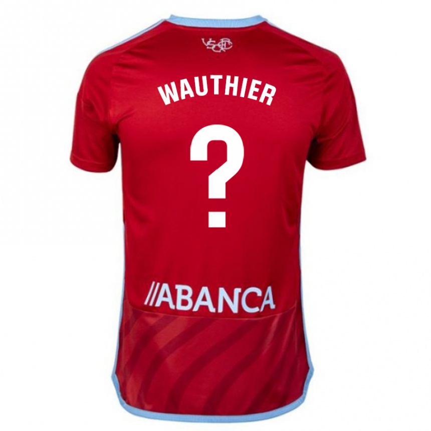 Women Football Hugo Wauthier #0 Red Away Jersey 2023/24 T-Shirt Canada