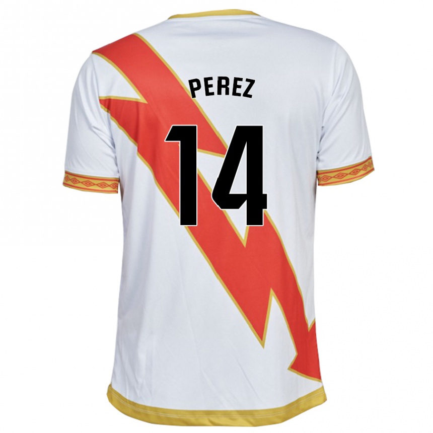 Kids Football Kike Pérez #14 White Home Jersey 2023/24 T-Shirt Canada