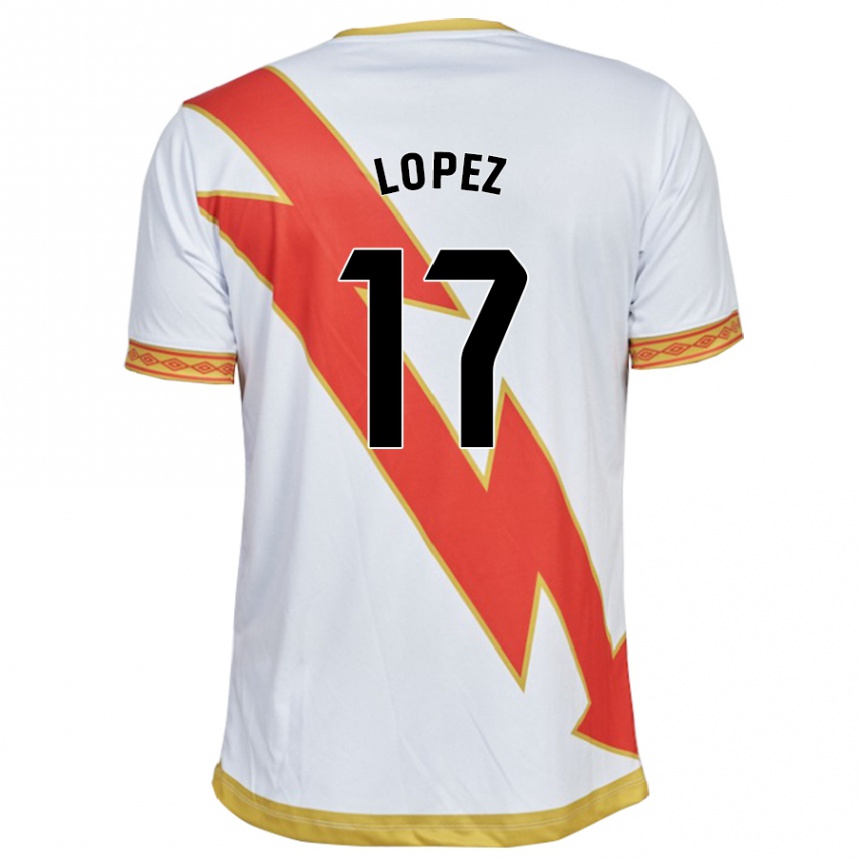 Kids Football Unai López #17 White Home Jersey 2023/24 T-Shirt Canada