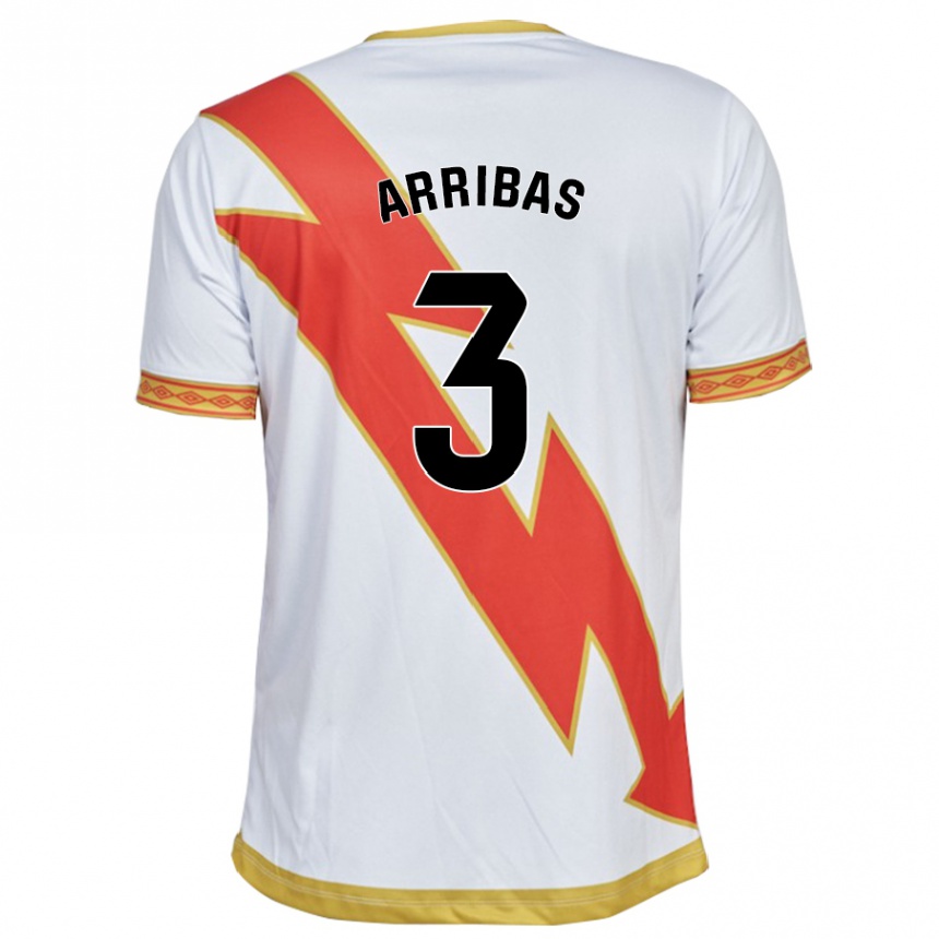 Kids Football Sergio Arribas #3 White Home Jersey 2023/24 T-Shirt Canada