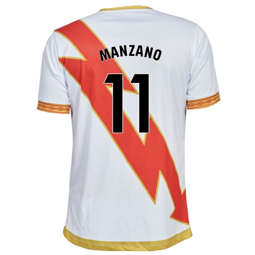 Kids Football Sergio Manzano #11 White Home Jersey 2023/24 T-Shirt Canada