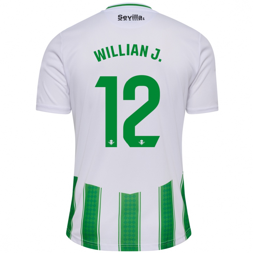 Kids Football Willian José #12 White Home Jersey 2023/24 T-Shirt Canada