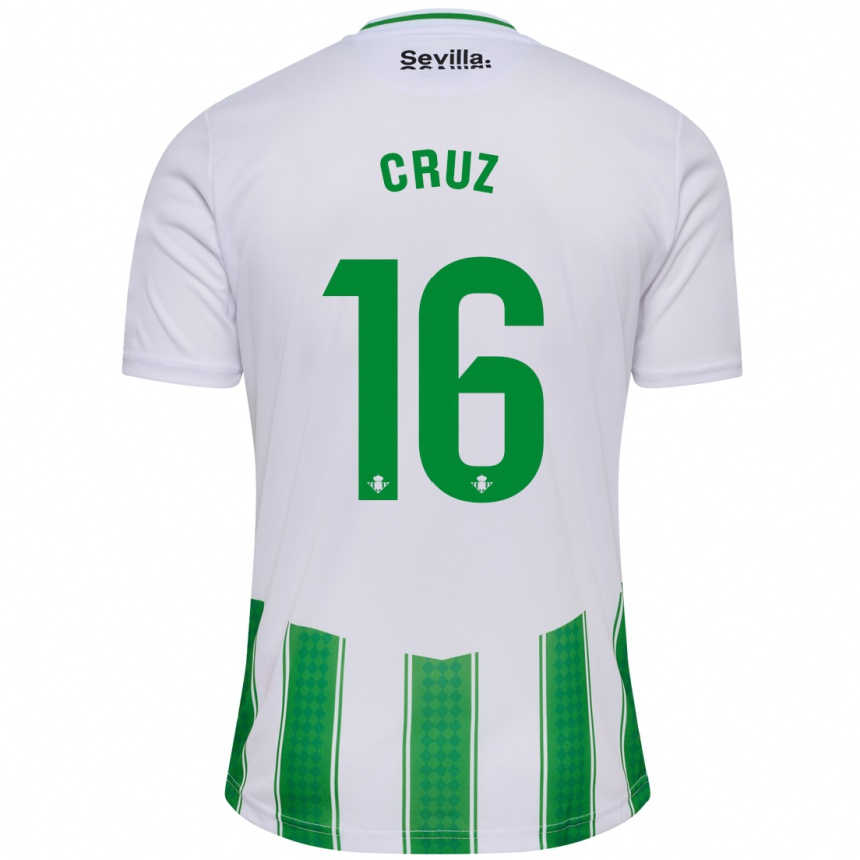 Kids Football Juan Cruz #16 White Home Jersey 2023/24 T-Shirt Canada