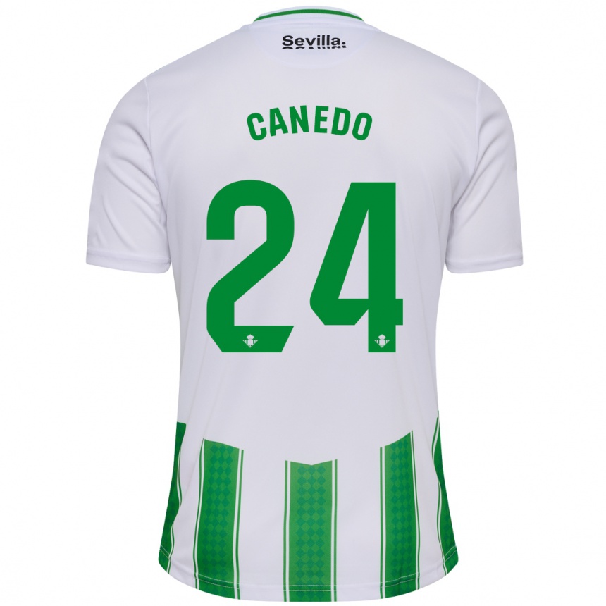 Kids Football Damián Canedo #24 White Home Jersey 2023/24 T-Shirt Canada