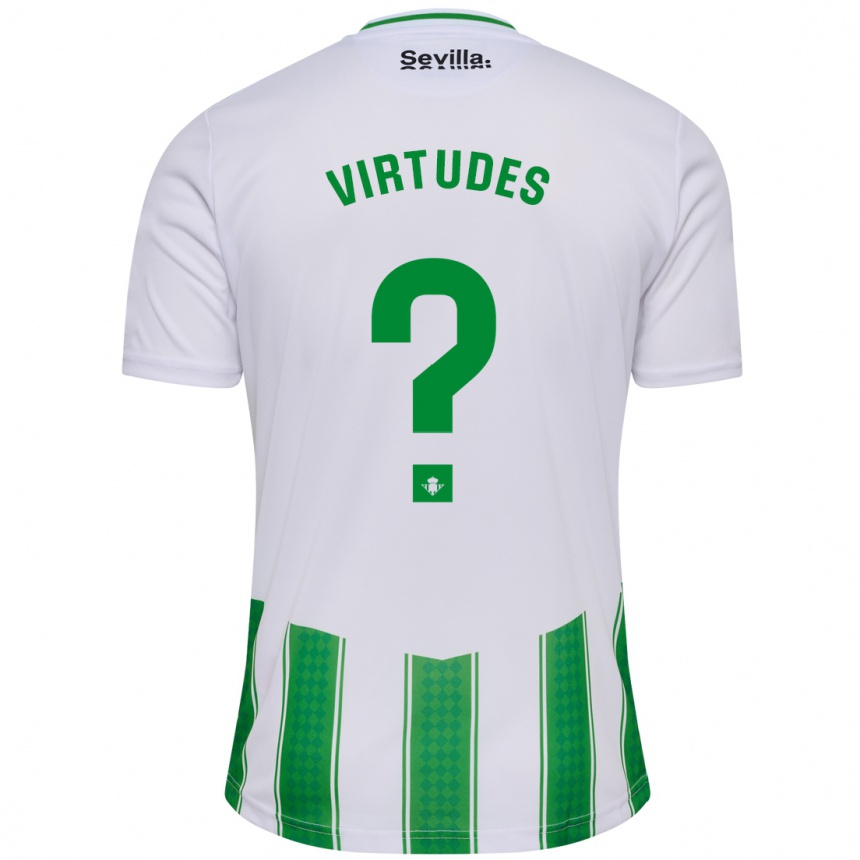 Kids Football Adrián Virtudes #0 White Home Jersey 2023/24 T-Shirt Canada