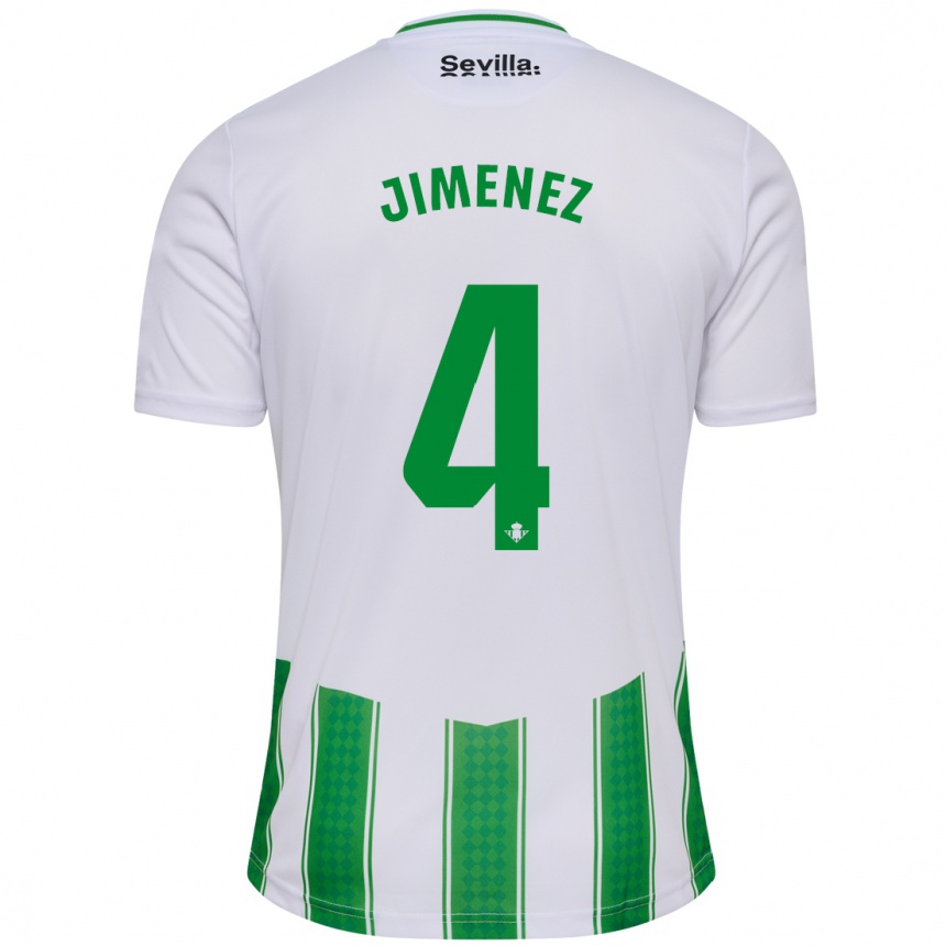 Kids Football María Jiménez Gutiérrez #4 White Home Jersey 2023/24 T-Shirt Canada