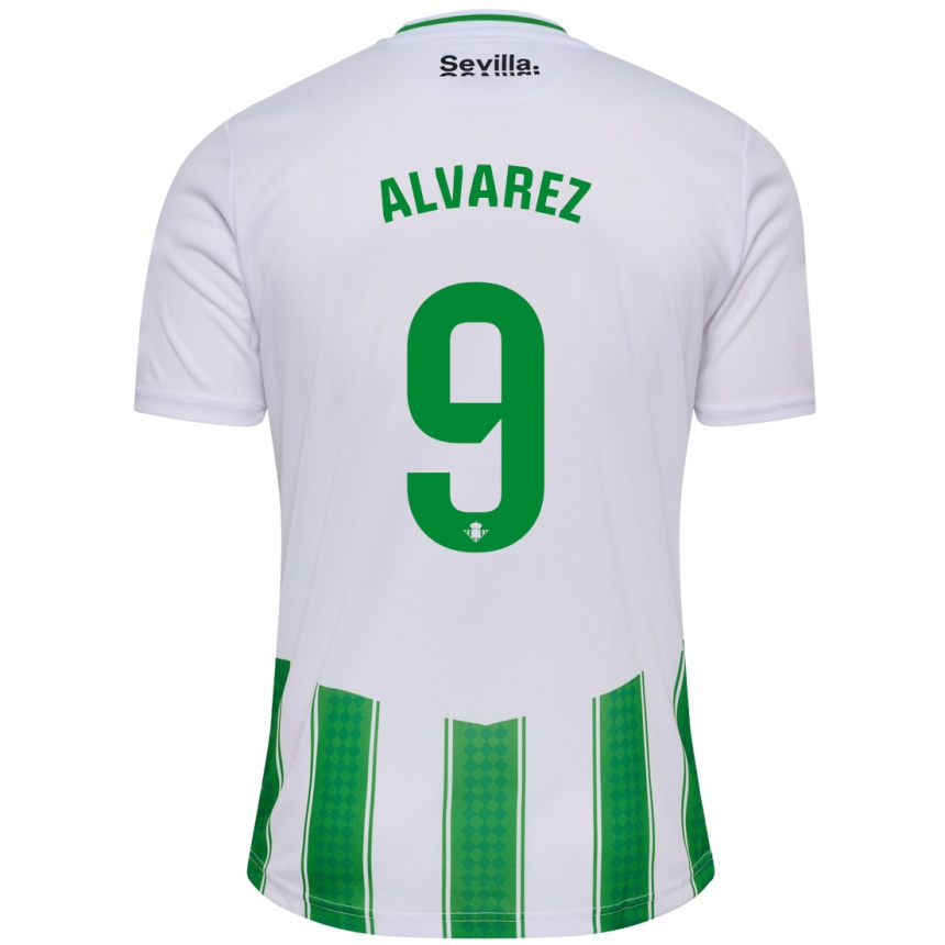 Kids Football Carmen Álvarez Sánchez #9 White Home Jersey 2023/24 T-Shirt Canada