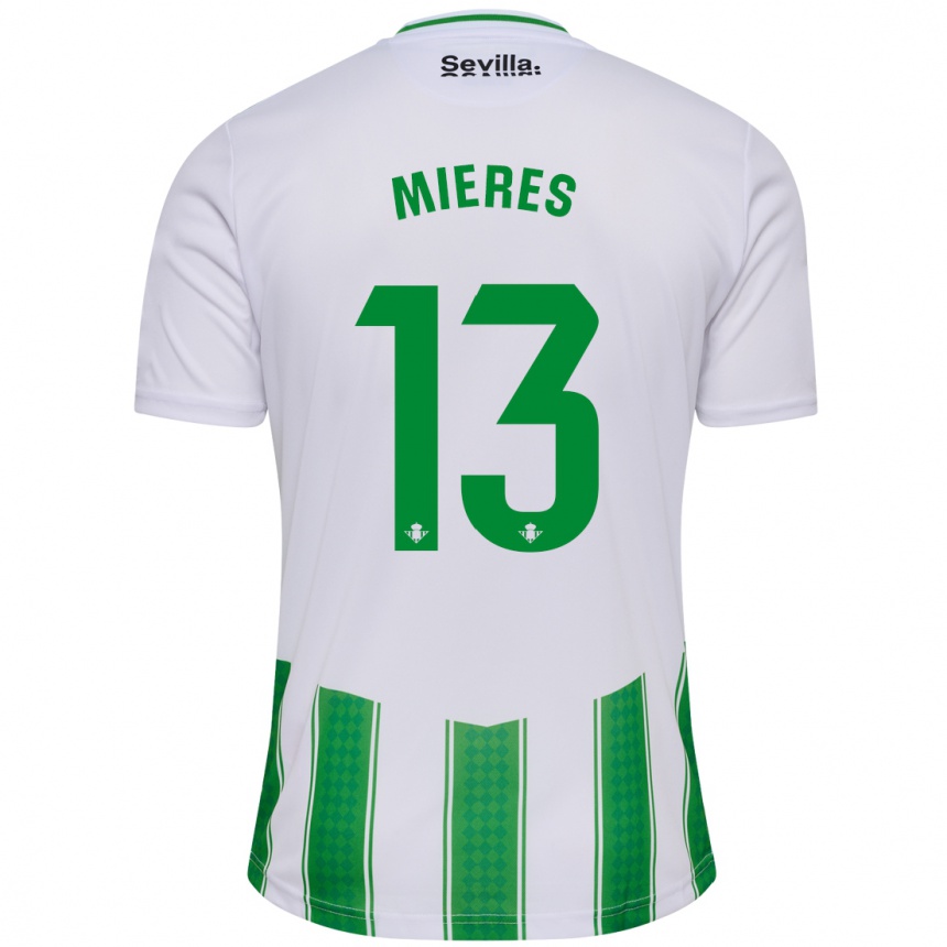 Kids Football Malena Mieres García #13 White Home Jersey 2023/24 T-Shirt Canada