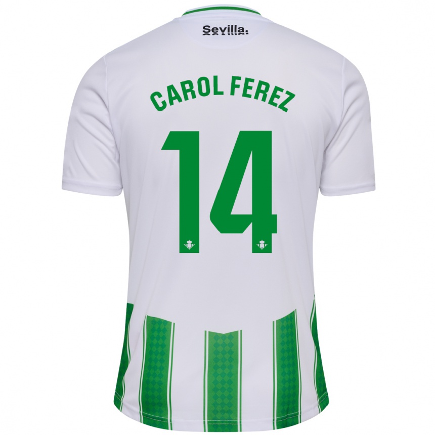 Kids Football Carolina Férez Méndez #14 White Home Jersey 2023/24 T-Shirt Canada