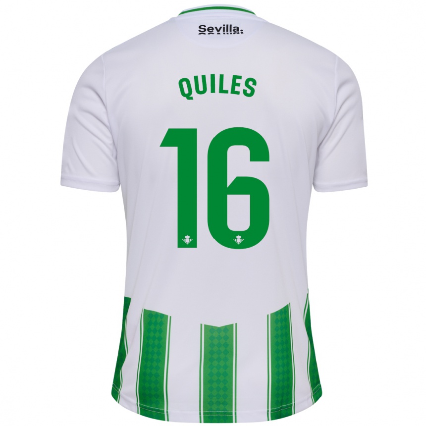 Kids Football Violeta García Quiles #16 White Home Jersey 2023/24 T-Shirt Canada