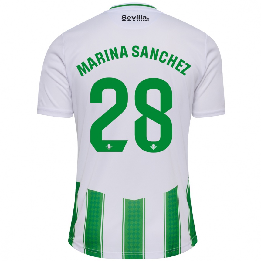 Enfant Football Maillot Marina Sánchez #28 Blanc Tenues Domicile 2023/24 Canada